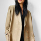 1980s Tan Double-Breasted Relaxed Fit Blazer Jacket