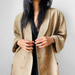 1980s Tan Double-Breasted Relaxed Fit Blazer Jacket