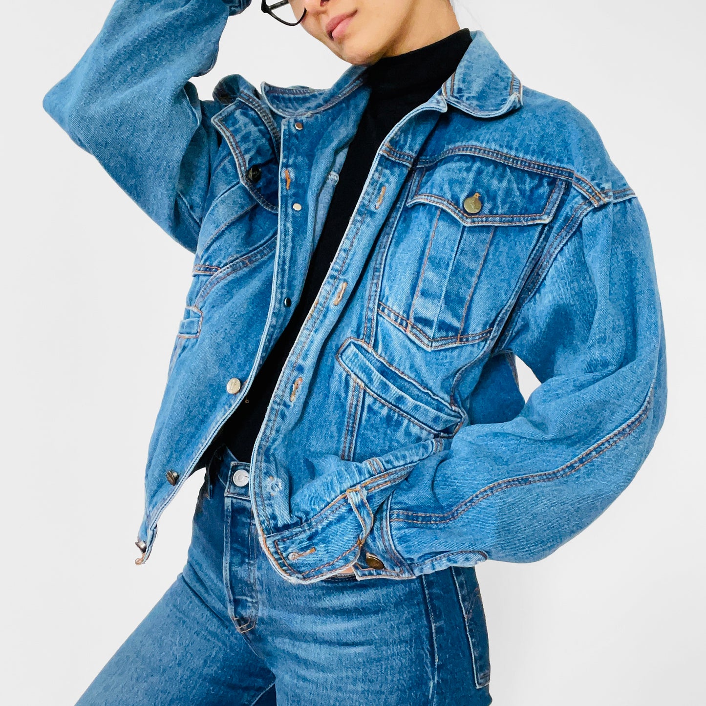 1980s Distressed Relaxed-Fit Denim Jean Jacket