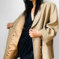 1980s Tan Double-Breasted Relaxed Fit Blazer Jacket