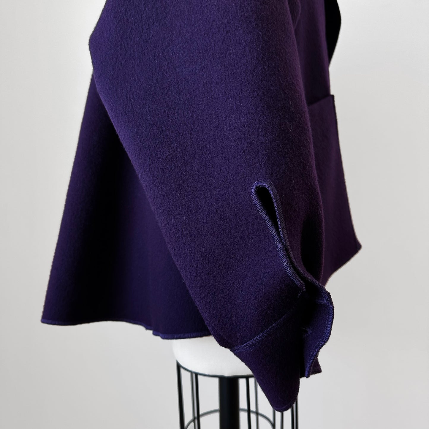 1980s - 1990s Eggplant Purple Wool Felt Relaxed Fit Statement Jacket - O/S