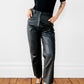 1990s Lined Black Leather Pants