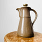 1960s Mid-Century Modern Speckled Taupe Lidded Ceramic Pottery Tea and Coffee Pot