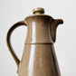 1960s Mid-Century Modern Speckled Taupe Lidded Ceramic Pottery Tea and Coffee Pot