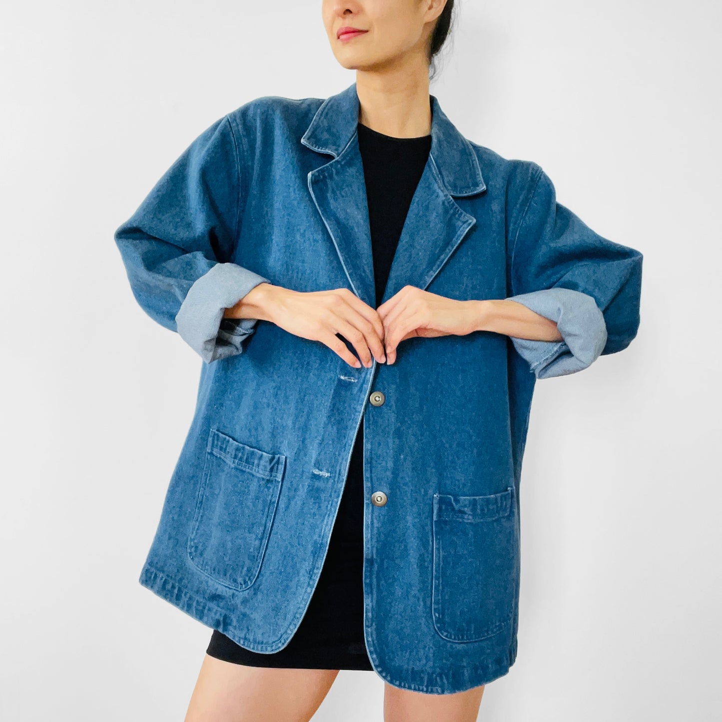 1980s Soft Blue Denim Jean Blazer