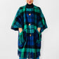 1960s Handmade Irish Wool Plaid Blanket Coat