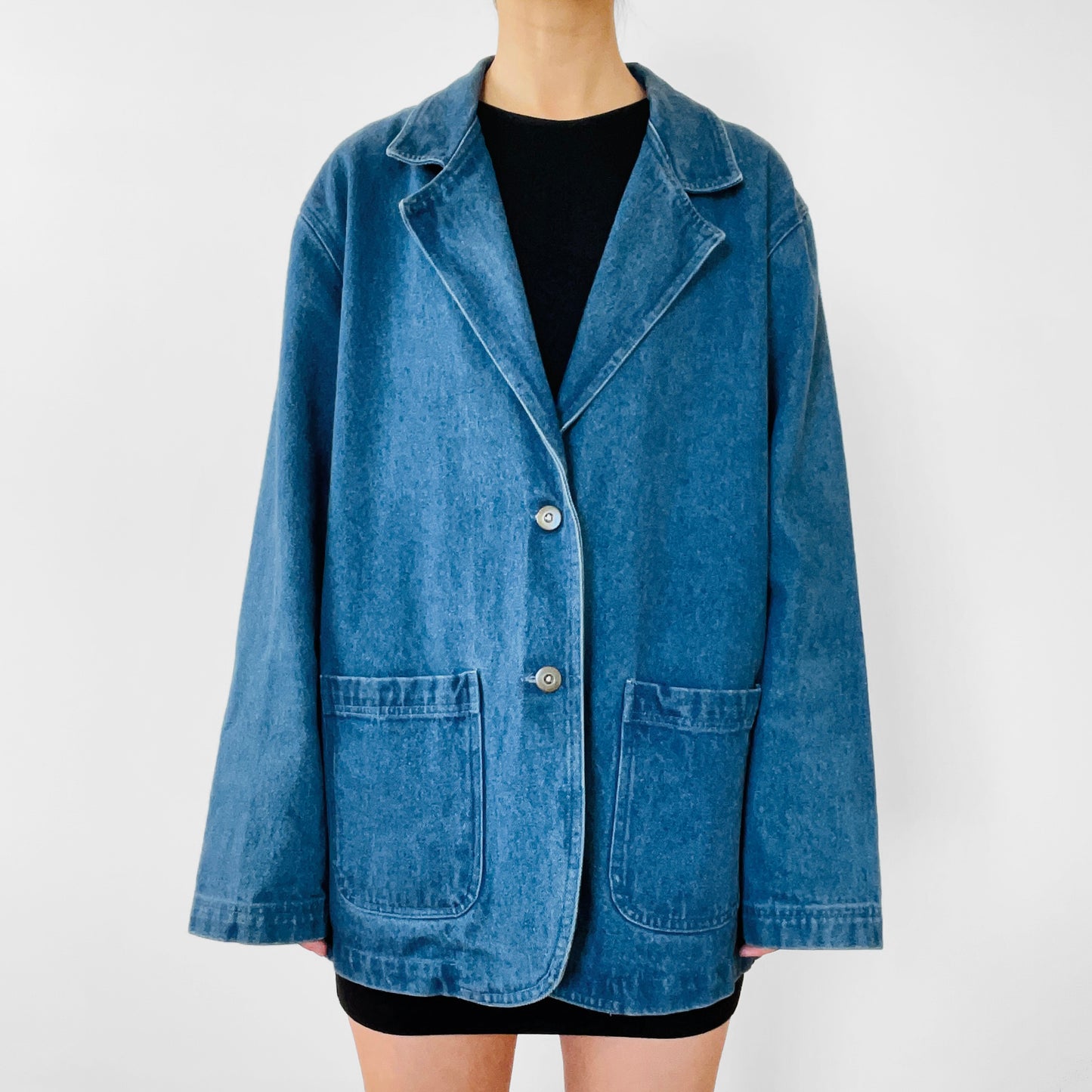 1980s Soft Blue Denim Jean Blazer