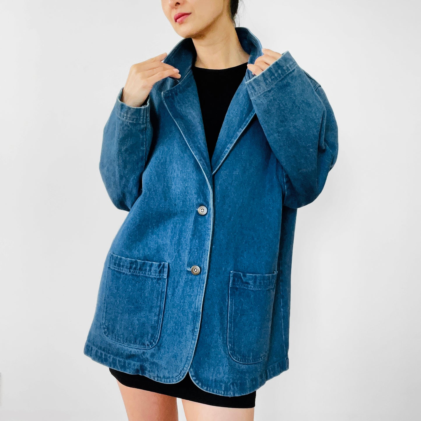 1980s Soft Blue Denim Jean Blazer