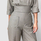 1960 Houndstooth Collared Jumpsuit