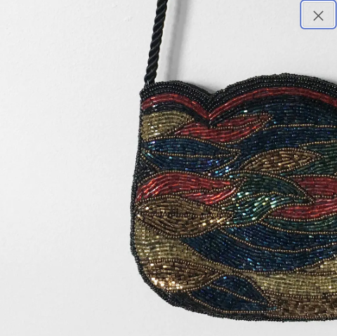 1980s Beaded Leaf Belt and Purse Set