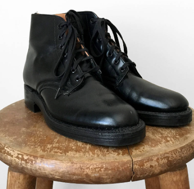 Black Leather Biltrite Made in Canada Military Army Lace-Up Ankle Boot