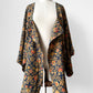 Autumn Floral Silk Crepe 1960s Haori Jacket