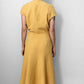 1990s Made in Germany Yellow Button-Front Mandarin Collar Dress