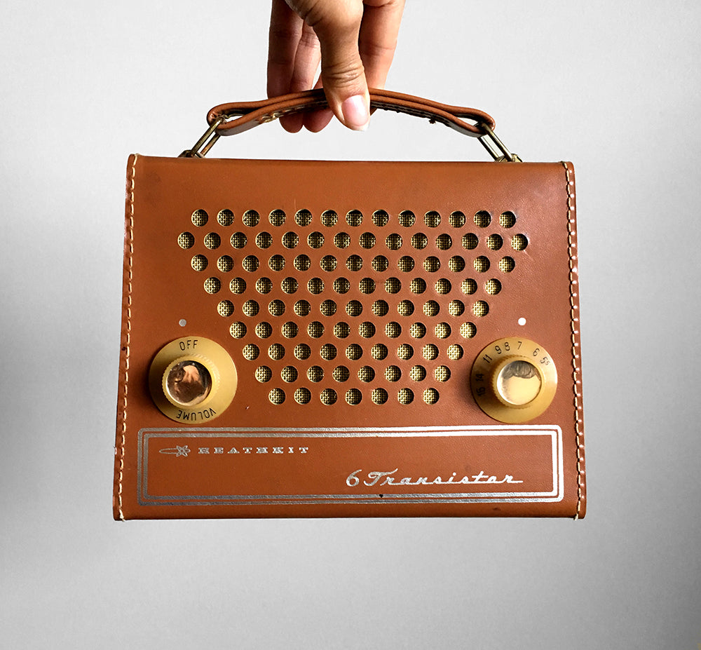 1960s Leather-Cased Healthkit Gr-151a Portable Transistor Radio