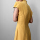 1990s Made in Germany Yellow Button-Front Mandarin Collar Dress