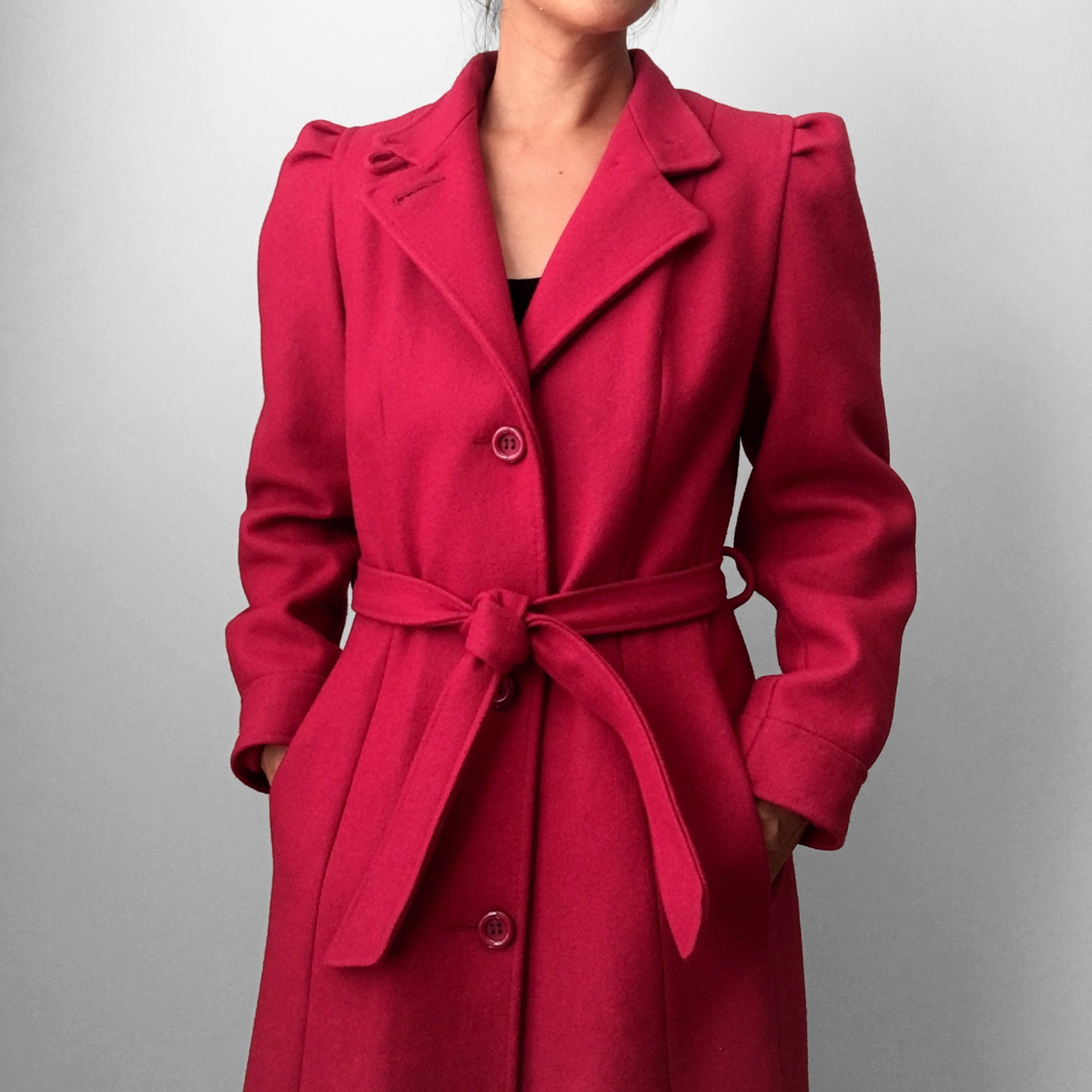 1970s Red Made in Canada Belted Coat